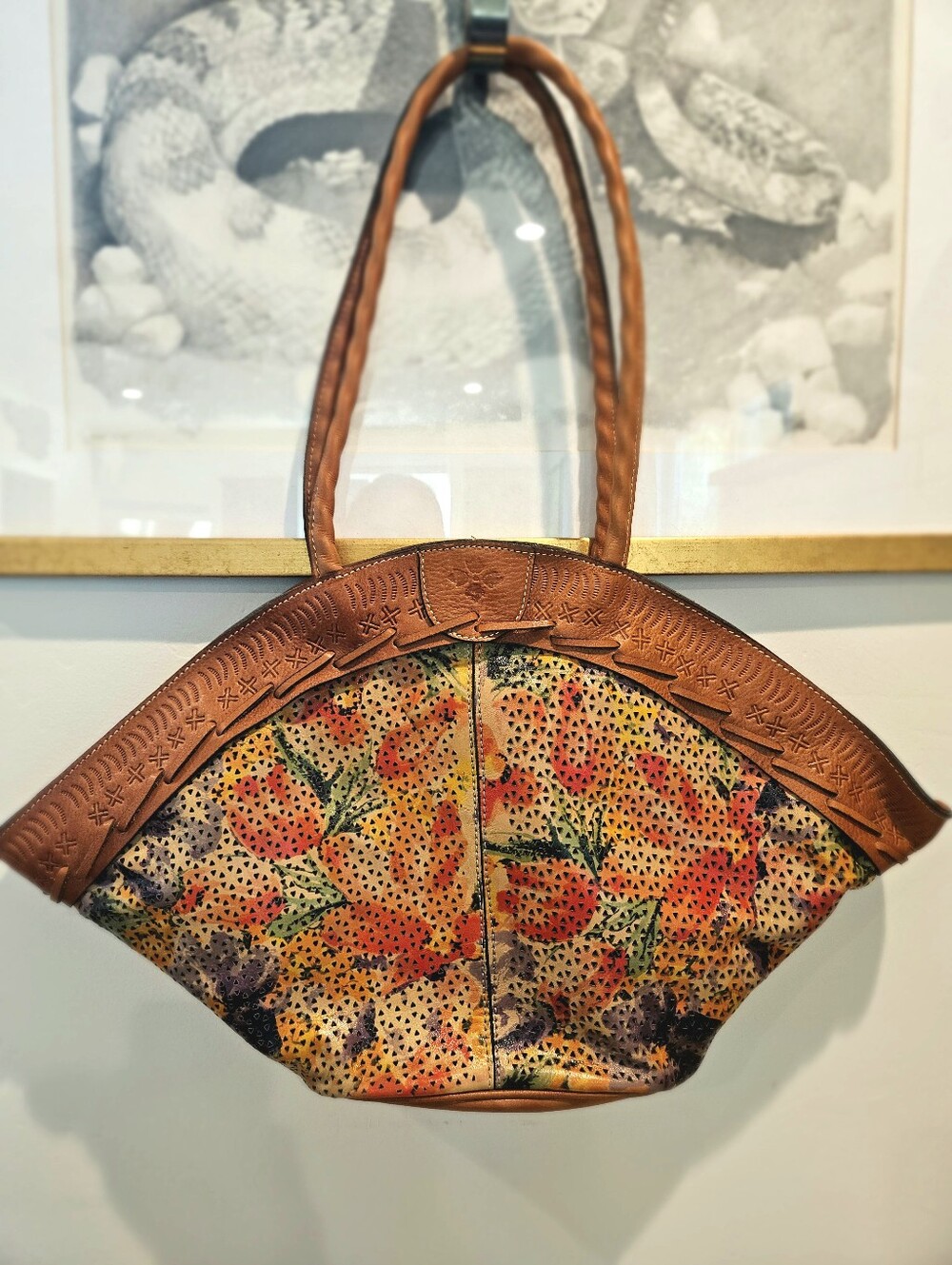 PATRICHIA NASH Trope Dome Tote Perforated Rainforest